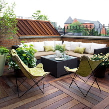 Décorer un balcon avec de la pierre décorative: types de texture, design, options de décoration, combinaisons-5