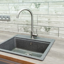 Kitchen sinks made of artificial stone: photos in the interior, types, materials, shapes, colors-5