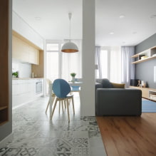 Gabungan jubin dan lamina di atas lantai: idea reka bentuk untuk lorong dan dapur-8
