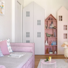 Skříň v dětském pokoji: typy, materiály, barva, design, dispozice, příklady v interiéru-3