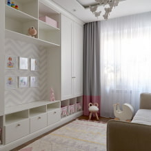 Szafa w pokoju dziecinnym: rodzaje, materiały, kolor, design, układ, przykłady we wnętrzu-5