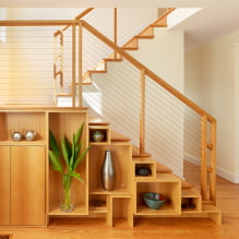 Wardrobe under the stairs: types, filling options, original ideas in a private house-7
