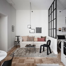 Design apartamento de 30 metros quadrados. m. - foto do interior, idéias para organizar móveis, iluminação-6