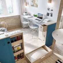 Design Studio Apartment 25 Quadratmeter. m. - Innenaufnahmen, Projekte, Arrangement-Regeln-8