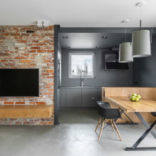 Loft stiliaus studijos tipo apartamentai: dizaino idėjos, apdailos elementų pasirinkimas, baldai, apšvietimas-0