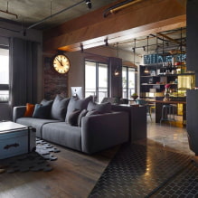 Apartamento tipo loft: idéias de design, escolha de acabamentos, móveis, iluminação-1