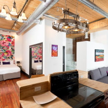 Studio-Apartment im Loft-Stil: Designideen, Auswahl an Oberflächen, Möbel, Beleuchtung-6