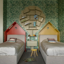 Prestatges sobre el llit: disseny, color, tipus, materials, opcions de disseny-3