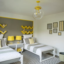 Rak di atas katil: reka bentuk, warna, jenis, bahan, pilihan susun atur-7