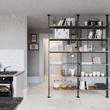 Shelving in the interior: filling options, materials, colors, location in the room-3