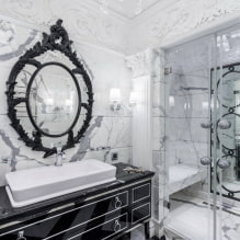 Klasik tarz banyo: yüzey seçimi, mobilya, sıhhi tesisat, dekor, aydınlatma-1