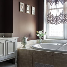 Bilik mandi gaya klasik: pilihan kemasan, perabot, paip, hiasan, lampu-7