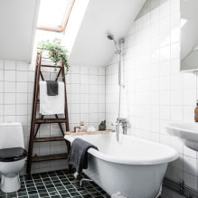 Bilik mandi dalam gaya Scandinavia: pilihan warna, kemasan, perabot, paip dan hiasan-0
