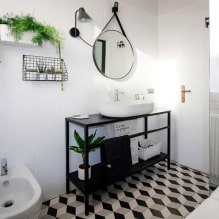 Bilik mandi dalam gaya Scandinavia: pilihan warna, kemasan, perabot, paip dan hiasan-1