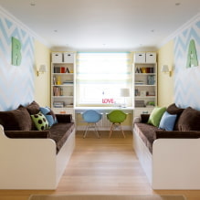 Habitación infantil para dos niños: zonificación, diseño, diseño, decoración, muebles-1