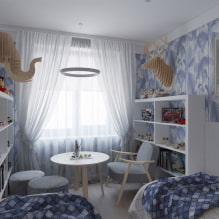 Barnrum för två pojkar: zonering, layout, design, dekoration, möbler-6