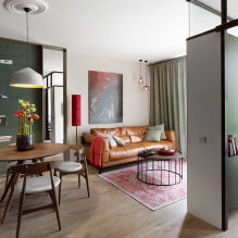 Apartman 40 négyzetméter m. - modern formatervezési ötletek, övezetek, fotók a belső térben - 4