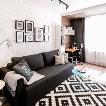 Appartement design 38 m² m. - photos intérieures, zonage, idées d'aménagement-4