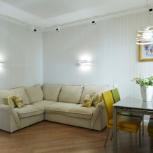 Návrh bytu 45 m2. m. - nápady pro uspořádání, fotografie v interiéru-2