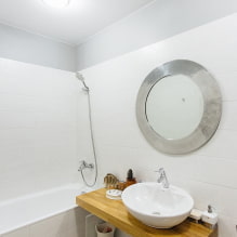 Bilik mandi putih: reka bentuk, kombinasi, hiasan, paip, perabot dan hiasan-1