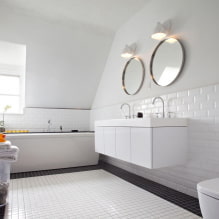 Bijela kupaonica: dizajn, kombinacije, dekoracija, vodovod, namještaj i dekor-4