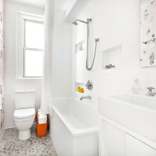 Valkoinen kylpyhuone: suunnittelu, yhdistelmät, sisustus, putkityöt, huonekalut ja sisustus-8