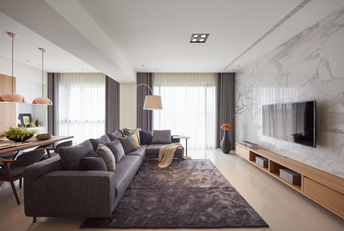 Das Design der Wohnung ist 100 Quadratmeter. m. - Ideen für die Anordnung, Foto im Inneren der Räume