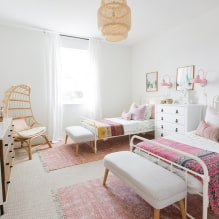 Δωμάτιο για δύο κορίτσια: σχεδιασμός, χωρισμός, διαρρύθμιση, διακόσμηση, έπιπλα, φωτισμός-2