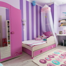 Chambre d'enfant lilas et violette: caractéristiques et conseils de conception-3