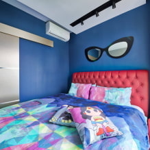 Chambre bleue: nuances, combinaisons, choix de finitions, meubles, textiles et éclairage-3