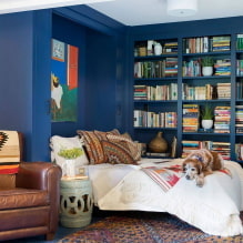 Chambre bleue: nuances, combinaisons, choix de finitions, meubles, textiles et éclairage-4