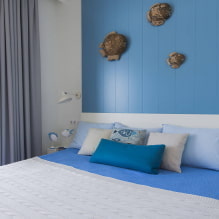 Chambre bleue: nuances, combinaisons, choix de finitions, meubles, textiles et éclairage-6