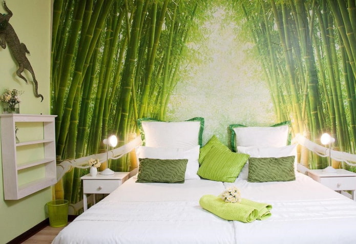 Chambre verte: nuances, combinaisons, choix de finitions, mobilier, rideaux, éclairage