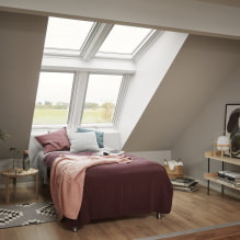 Dachgeschoss Schlafzimmer: Zoneneinteilung und Layout, Farbe, Stile, Dekoration, Möbel und Vorhänge-3