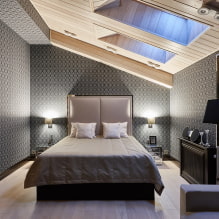 Sypialnia na poddaszu: podział na strefy i układ, kolor, style, dekoracje, meble i zasłony-5