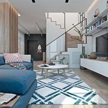 Duplex lejligheder: layout, ideer til arrangement, stilarter, design af trapper-7
