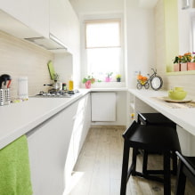 Dar mutfak tasarımı: düzen, dekorasyon, mobilya düzenlemesi, fotoğraf-8