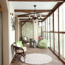 Balkon ve sundurma tasarımı: tasarım fikirleri, dekorasyon, renk seçimi, mobilya, stil ve dekor-3