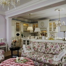 Obývacia izba v štýle Provence: dizajnové prvky, príklady opráv-0