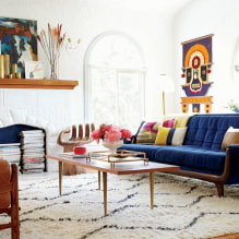 Eklektiškas stilius interjere: spalvų pasirinkimas, apdaila, baldai, tekstilė, apšvietimas ir dekoras-5