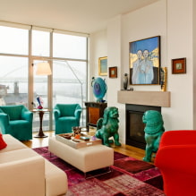 Eklektikus stílus a belső terekben: színek, bevonatok, bútorok, textíliák, világítás és dekor választék-8