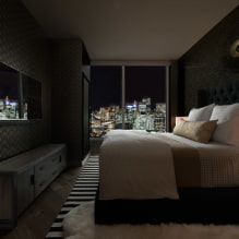 Siyah yatak odası: iç mekandaki fotoğraflar, tasarım özellikleri, kombinasyonlar-0