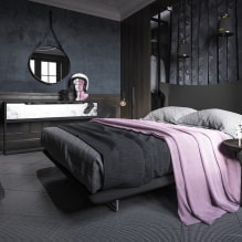 Dormitor negru: fotografii în interior, caracteristici de design, combinații-3