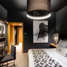 Dormitori negre: fotos a l’interior, característiques de disseny, combinacions-4