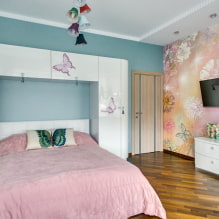 Dormitori rosa: característiques de disseny, boniques combinacions, fotos reals-2