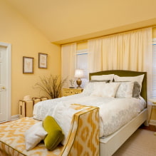 Žltá spálňa: dizajnové prvky, kombinácie s ostatnými farbami-0