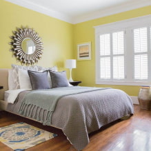 Dormitor galben: caracteristici de design, combinații cu alte culori-4