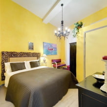 חדר שינה צהוב: מאפייני עיצוב, שילובים עם צבעים אחרים -5