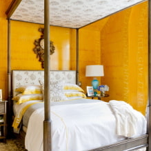 Žlutá ložnice: designové prvky, kombinace s jinými barvami-6