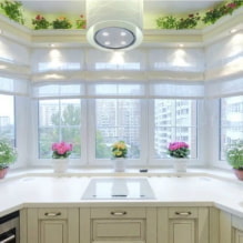 Cucina con vetrata: caratteristiche di design, esempi di layout e suddivisione in zone-8